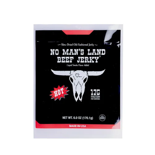 Miniatura 13 de No Man's Land - Carne seca de carne seca de pimiento rojo triturada, filete cortado a mano, secado lento, 0.76 onzas de proteína por porción, 0.00