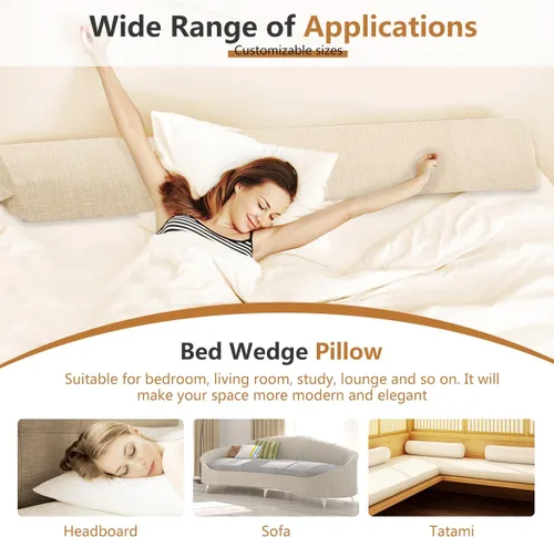 Miniatura 7 de Almohada de cuña de cama para cabecero, almohada de cuña de colchón para cama individual/XL, relleno de espacio de cama, cierra el espacio