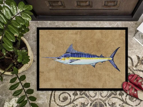 Miniatura 3 de Caroline's Treasures 8818JMAT - Tapete azul Marlin de 24 x 36 pulgadas, tapete para puerta delantera, para interiores y exteriores, para entrada