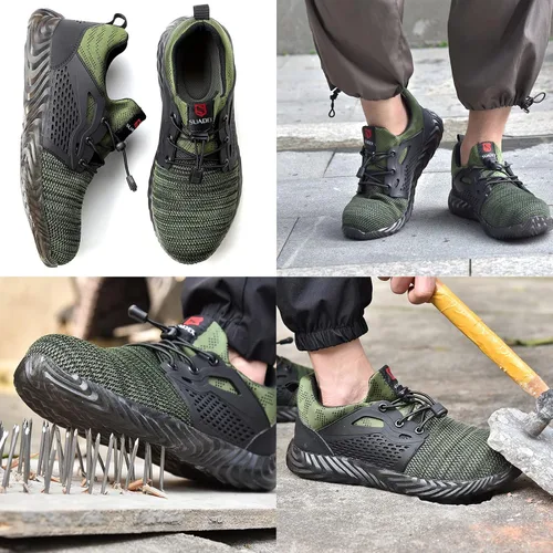 Miniatura 46 de SUADEX Zapatos deportivos con punta de acero para hombres y mujeres, indestructibles, ligeros, cómodos, antideslizantes, puntera compuesta