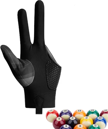 Miniatura 7 de Guantes de billar de 3 dedos, guantes de billar para mano izquierda y diestra, transpirables, antideslizantes, para billar