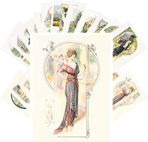 Miniatura 12 de PIXILUV Postales vintage (24 piezas de 4 x 6 pulgadas cada una) Hermosos retratos de hombres y mujeres victorianos, postales vintage, tarjetas