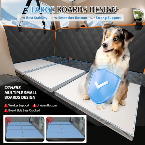 Miniatura 3 de Extensor de asiento trasero para perros, funda de asiento de coche de fondo duro para asiento trasero, hamaca impermeable para perro, plataforma