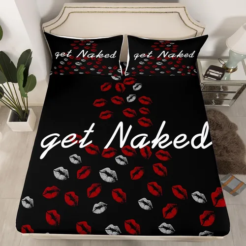 Miniatura 31 de Feelyou Leopard Print Lips Fitted Sheet Twin Size for Kids Boys Girls Cheetah Print Bed Sheets Set 16" Deep Pocket Soft Breathable Microfiber