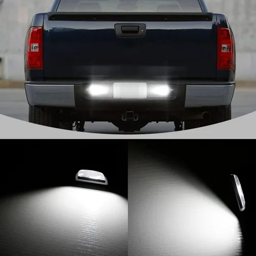 Miniatura 2 de Bestview Luces de Matrícula Lámpara de Placa con Cubierta de Carcasa Negra Bombillas Blancas de 6000K Conjunto de Repuesto para Chevy Silverado GMC