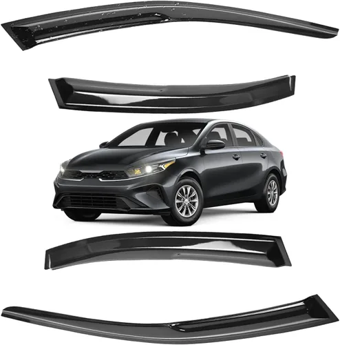 Miniatura 181 de Viseras para ventanas para Mazda 3 Sedán 4 puertas 2004 2005 2006 2007 2008 2009 estilo JDM Mugen, deflector de viento, protector solar y de lluvia