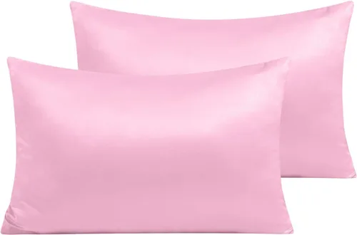 Miniatura 12 de NTBAY - Fundas de almohada de satén con cremallera, súper suaves y lujosas fundas de almohada Negro