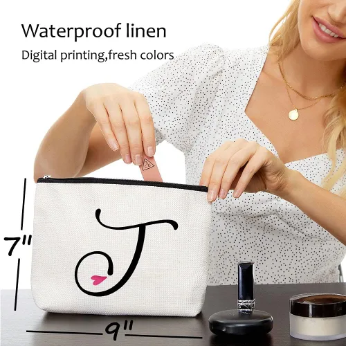 Miniatura 5 de Blue Leaves Bolsa de cosméticos para lápices, regalos con cremallera impermeable, j, Casual personalizado