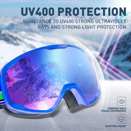 Miniatura 4 de KAPVOE Kids Ski Goggles Boys Girls Snowboard Glasses Snow Sports for Children Age 4-12, Anti Fog, UV Protection, K723