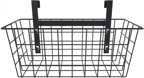 Miniatura 8 de MaraFansie Cesta con gancho, cesta de almacenamiento de rejilla, organizador de puerta sobre el gabinete, cesta colgante de alambre con gancho sobre