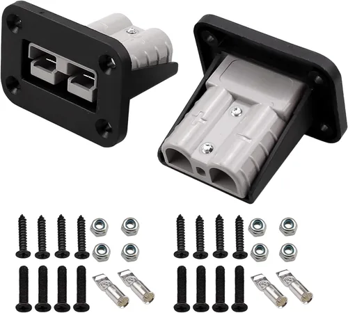 Miniatura 7 de 2 piezas Panel de enchufe, Panel de montaje de enchufe de 50 amperios para conectores de la serie Anderson SB50, Placa de montaje empotrado al ras