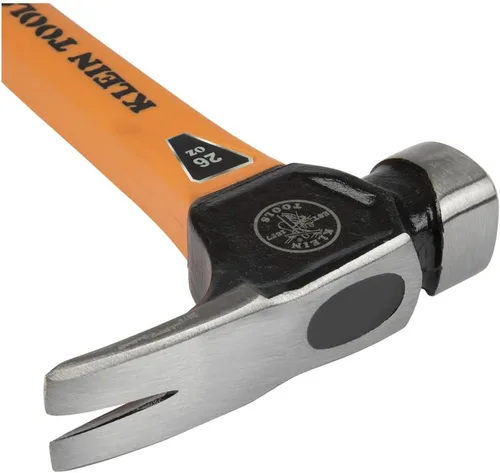 Miniatura 10 de Klein Tools 832-26 - Martillo de carpintero de 26 onzas con garra de lineal, mango de fibra de vidrio, resistente para postes de servicios públicos