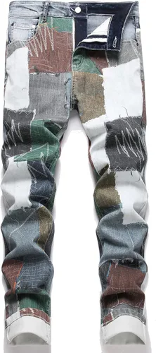 Miniatura 184 de Enrica Pantalones vaqueros estampados casuales para hombre