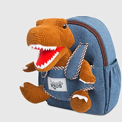Miniatura 8 de Naturally KIDS Mochilas - Mochila para niños y niñas con animales de peluche - Regalos para niños y niñas de 3 4 5 años 01 Brown T-rex Mochila