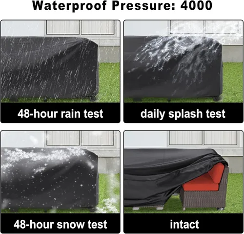 Miniatura 7 de Funda Impermeable para Muebles de Exterior, Fundas para Muebles de Patio de 137 Pulgadas Tamaño Grande Fundas para Sofá Seccional Rectangulares