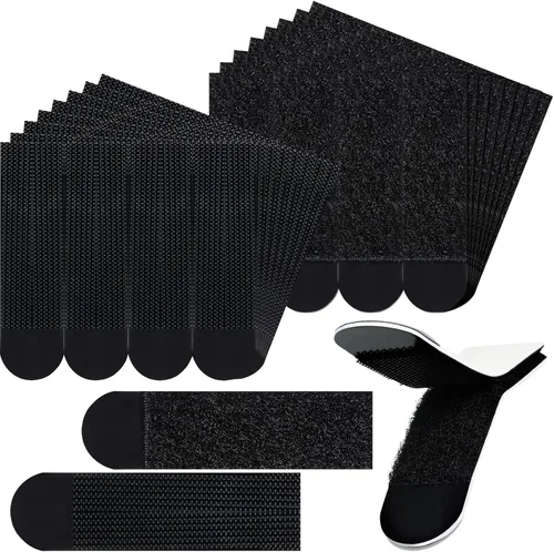 Zonon 40 pares (80 tiras) de tiras para colgar cuadros, kit de colgador de cuadros, tiras resistentes, tiras extraíbles de gancho y bucle, cinta