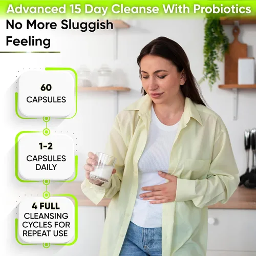 Miniatura 4 de 15 días de limpieza intestinal desintoxicante para mujeres y hombres - Limpieza avanzada de colon de 15 días con probióticos y cáscara de psyllium