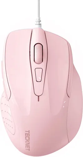 Miniatura 15 de Mouse óptico ergonómico USB alámbrico TeckNet Pro S2 para laptop, 6 botones, 2000DPI Gris