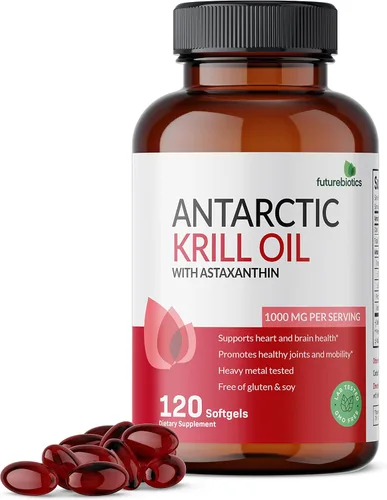 Miniatura 11 de Futurebiotics Aceite de krill antártico de 1000 mg con omega-3 EPA, DHA, astaxantina y fosfolípidos - Aceite de krill 100% puro de alta calidad