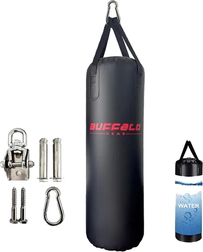 Miniatura 8 de Buffalo Gear Saco de boxeo de agua pesada, 225 libras, 165 libras, 86 libras, saco de boxeo ajustable para kickboxing, boxeo, gimnasio
