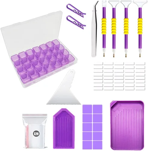 KTCLCATF 46 piezas de herramientas y accesorios DIY para pintura de diamantes, bolígrafos de pintura de múltiples tamaños para adultos para hacer