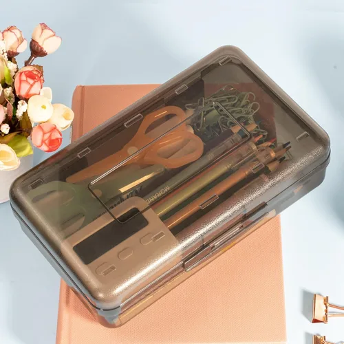 Miniatura 6 de Caja de Lápices, Estuche de Gran Capacidad, Cajas de Lápices de Plástico para Niñas, Niños, Adultos, Caja Rígida de Almacenamiento de Crayones