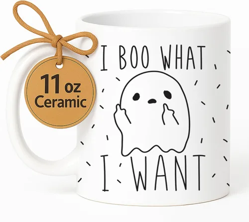 Miniatura 120 de LookHUMAN Taza de Café de Halloween – Halloween Is Meowgical Tazas, Taza de Café Espeluznante Idea de Regalos de Taza, 15 Onzas 10-Blanco