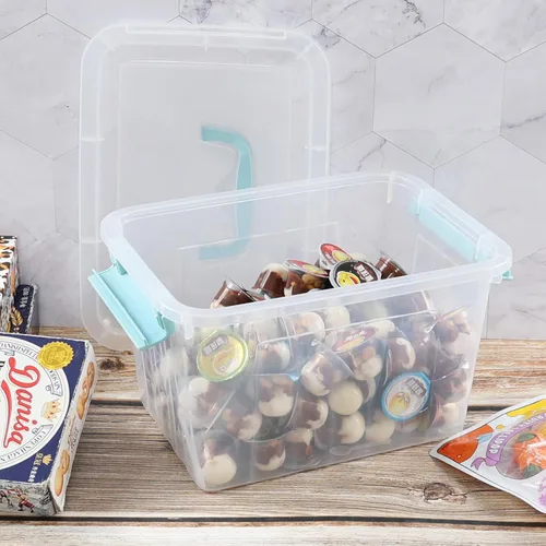 Miniatura 6 de Paquete de 6 contenedores de almacenamiento de plástico transparente de 6 cuartos de galón con tapas, pequeñas cajas de almacenamiento transparentes