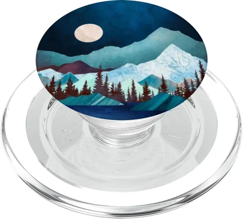 Miniatura 9 de Luna-noche montaña-árbol-maderas hombres mujeres niños niñas titular PopSockets PopGrip: agarre intercambiable para teléfonos y tabletas