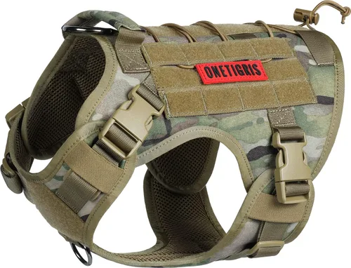 Miniatura 19 de Arnés táctico para perro, arnés de cuerpo completo para perro con mango, chaleco resistente para perro para senderismo, entrenamiento, perros