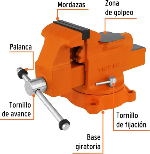 Miniatura 2 de TRUPER Tornillos de banco resistentes TA-4 de 4" (10 cm)