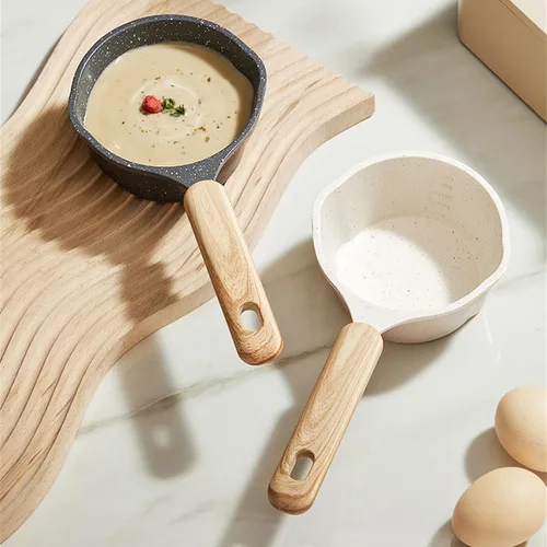 Miniatura 5 de Sartenes calentadoras de mantequilla ollas de leche con doble boquilla antiadherente sartenes pequeños utensilios de cocina cacerola ollas de cocina