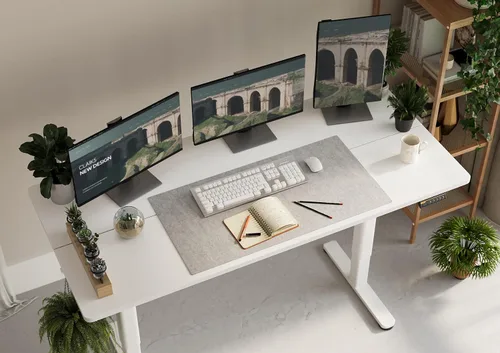 Miniatura 6 de Claiks Escritorio Eléctrico de Pie Ajustable, Escritorio de Altura Ajustable para Sentarse y Pararse, Escritorio de Oficina en Casa de 55x24 Blanco