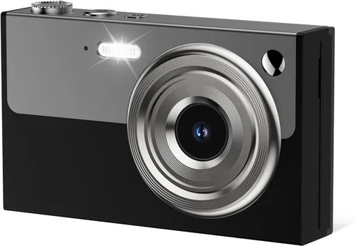 Cámara digital para niños y principiantes, cámara digital 4K con tarjeta SD de 64 GB 16X