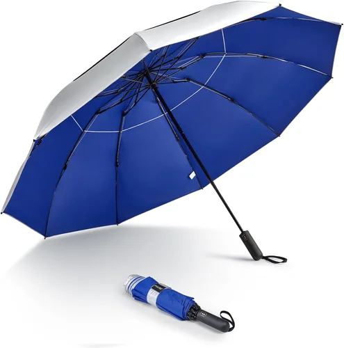 Miniatura 97 de G4Free Paraguas de golf grande de 42/46/54/62 pulgadas, paraguas compacto de viaje inverso, 10 varillas, resistente al viento para lluvia, doble