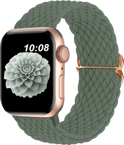 Miniatura 18 de Compatible con la Correa de Apple Watch 38mm 40mm 41mm 42mm 44mm 45mm 46mm 49mm para Mujeres y Hombres, Correa de Apple Watch Elástica y Trenzada