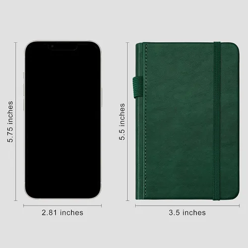 Miniatura 8 de RETTACY Cuaderno de bolsillo, paquete de 2, 160 páginas rayadas numeradas por paquete, tamaño pequeño A6 (3.5 x 5.5 pulgadas), para trabajo, diario