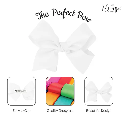 Miniatura 4 de Clip de lazo de pelo de grogrén de 5.5 pulgadas para mujer y niña (beige)