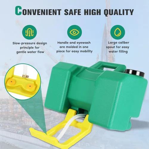 Miniatura 3 de Portable Eyewash Station 8 Gallon with Handle, OSHA Approved Eye Wash Station for Wall, Gravity Fed Emergency Eyewash Station for Construction Site