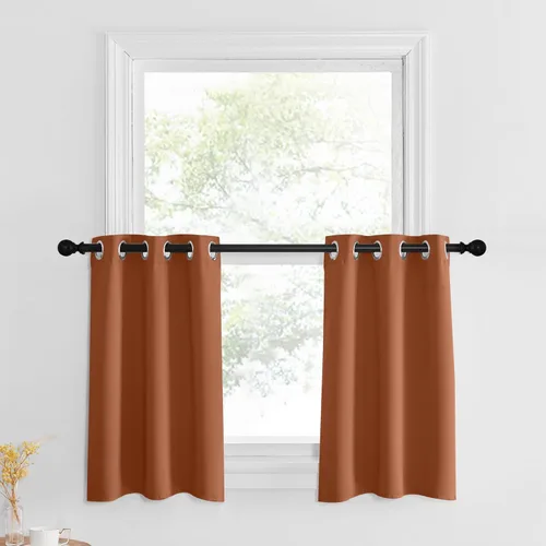 Miniatura 77 de NICETOWN Cortinas opacas de cocina para ventana sobre el fregadero, aislamiento térmico, decoración del hogar, pequeños niveles opacos con ojales