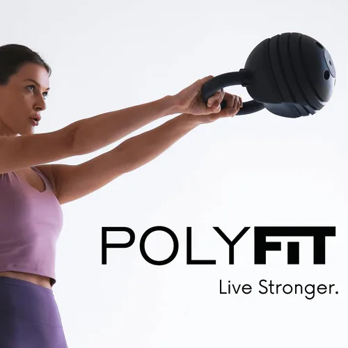 Miniatura 6 de Polyfit Adjustable Kettlebell Set - 5-in-1 Weights for Home Gym NEGRO - 50 LB