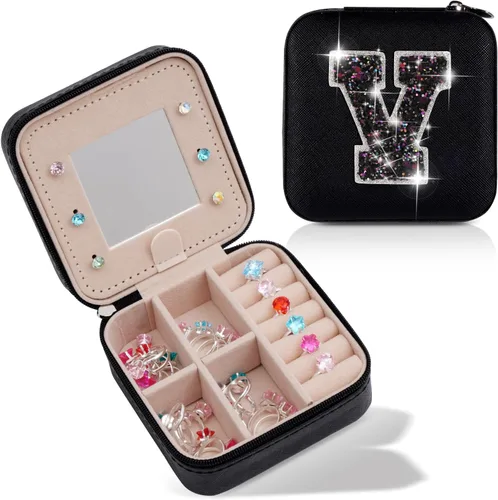 Miniatura 36 de Uygafly Joyero de viaje – Joyero personalizado para mujeres, pequeño organizador de joyas, bonitos organizadores de joyas y estética