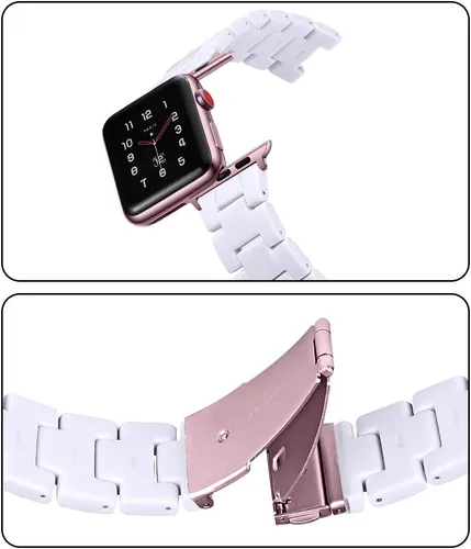 Miniatura 3 de JOYOZY Correa de resina de moda compatible con Apple Watch 9/8/7/6/5/4/3/2/1, correa iWatch con hebilla de acero inoxidable para Apple Watch
