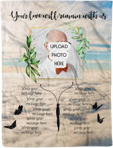 Miniatura 45 de Manta personalizada con foto de condolencias en memoria de un ser querido, regalo de recuerdo para la abuela perdida, manta conmemorativa Manta