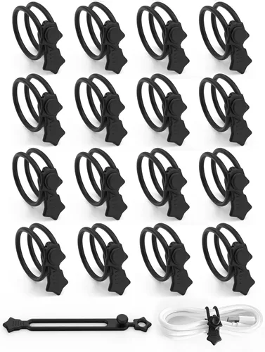 Miniatura 14 de Cierre rápido: bridas de silicona reutilizables, organizador de cables para cables de carga, cables de datos y cables de computadora, correas