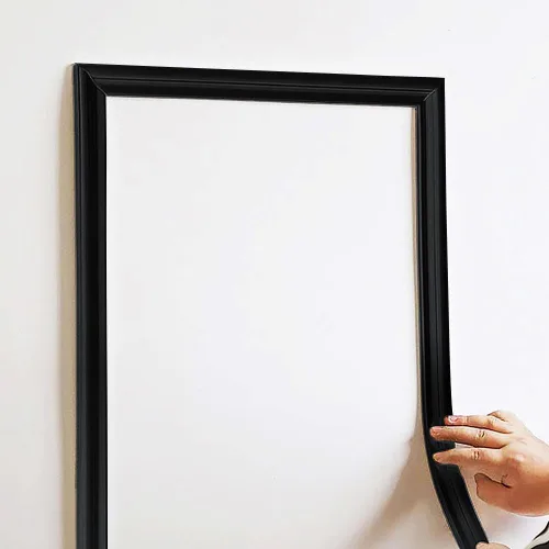 Moldura de Pared Flexible Despegar y Pegar, Tiras Decorativas Autoadhesivas, Moldura 3D DIY para Techo para Decoración del Hogar en Puerta de Negro