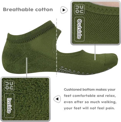Miniatura 3 de unenow Calcetines antideslizantes de yoga para mujer con acolchado para pilates, barra, hogar