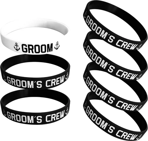 Miniatura 7 de Regalos de propuesta de padrinos de boda, regalos de despedida de soltero, decoraciones para hombres, paquete de 7 pulseras de silicona.