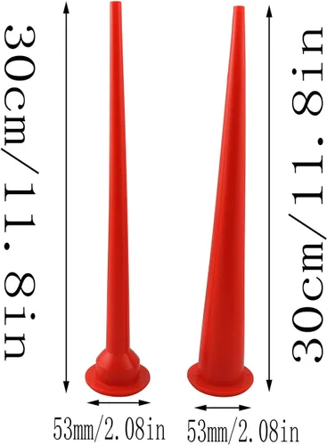 Miniatura 2 de LQ Industrial Boquilla de calafateo de 2 piezas, boquilla de calafateo de 11.8 in, extensión de repuesto, color rojo