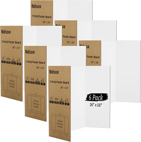 Miniatura 12 de Ndsox Paquete de 4 tableros de póster triples blancos de 36 x 48 pulgadas, cartón corrugado grande, para presentaciones de negocios, pósterboard